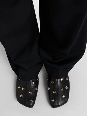 Chloe Rita Leather Studded Slip On Mules